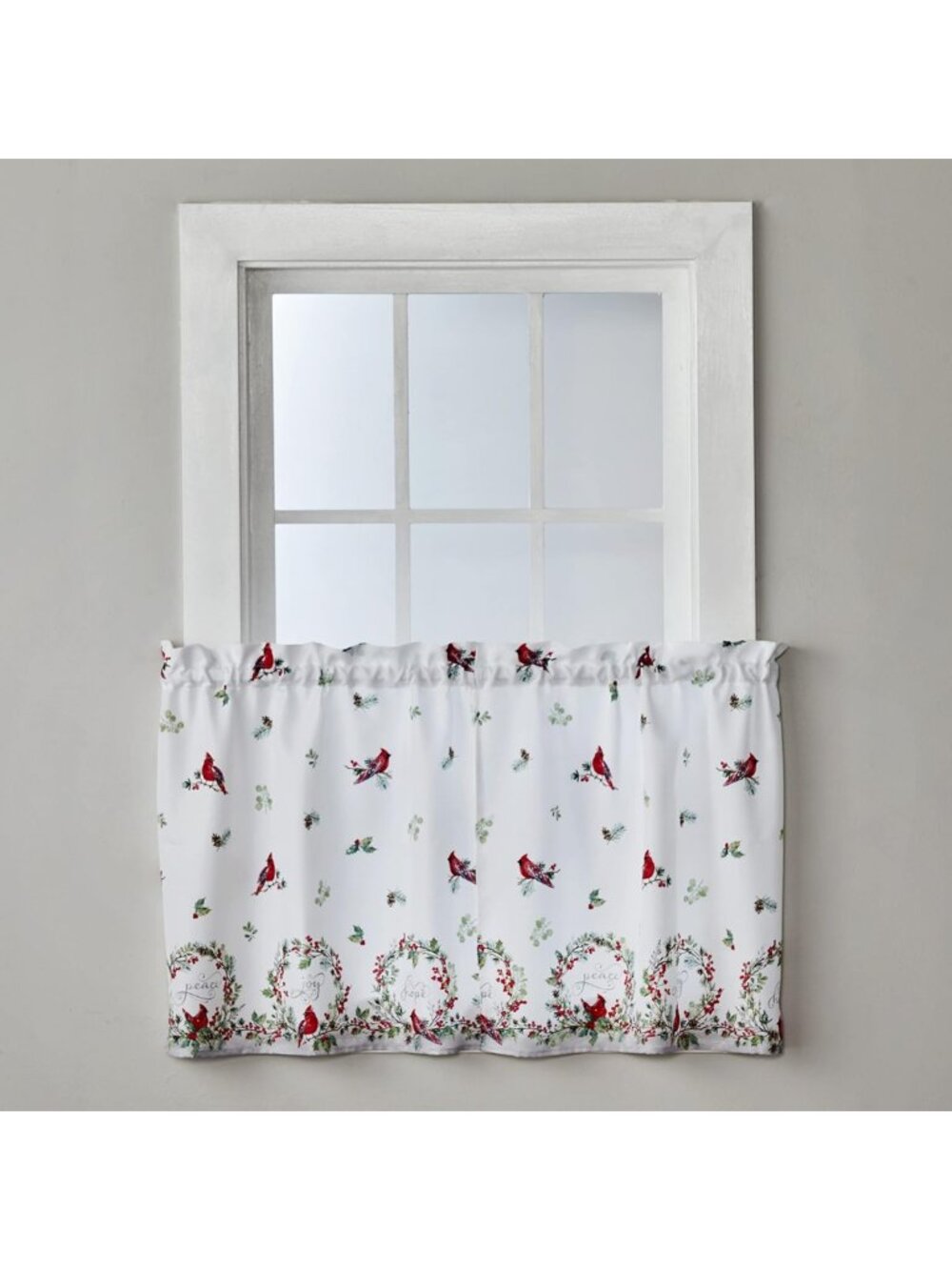 Berry Cardinal Tier Curtains Pair - 57x36, Multi-Color, Elegant Window Treatment